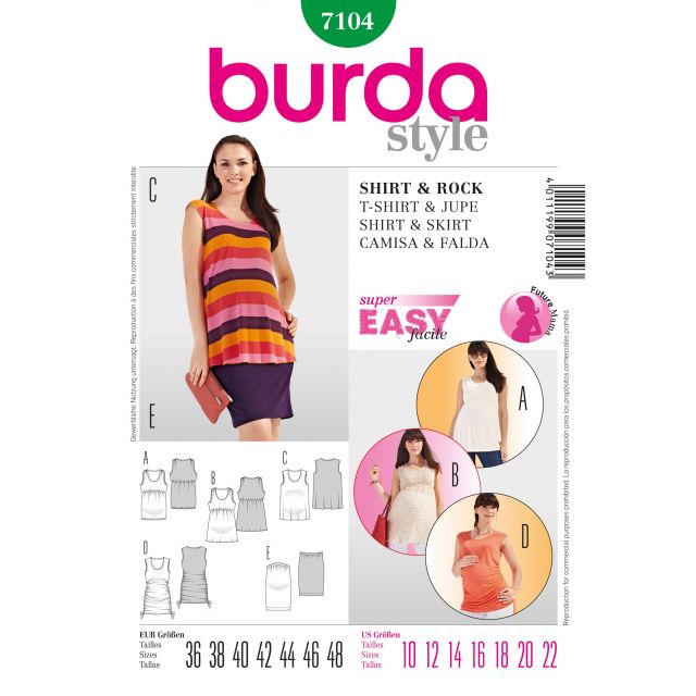 Patron Burda 7104 T-shirt et jupe